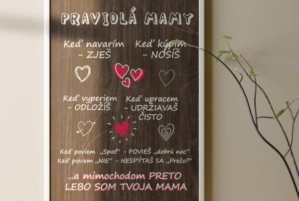 drevena tabulka pravidla mamy